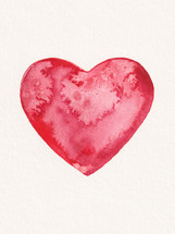 watercolor red heart 