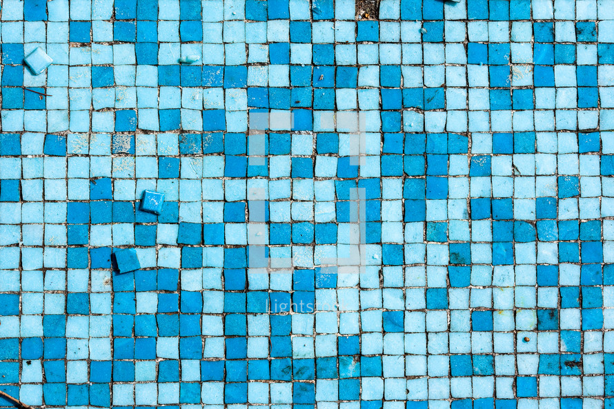 small blue mosaic tiles background 