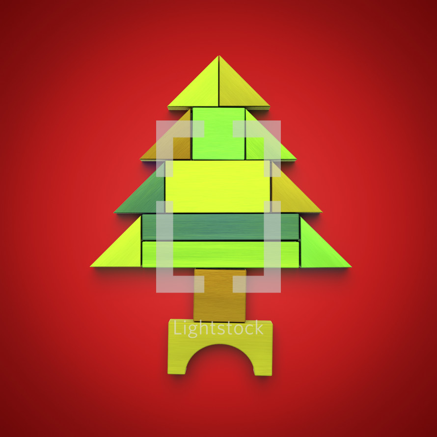 Christmas tree of building blocks 