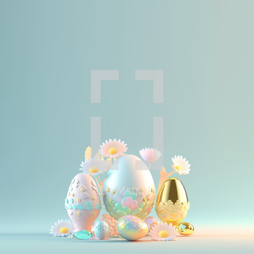 Easter celebration background with eggs