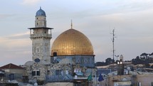 Dome of the rock in Jerusalem Israel at dusk