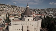Aerial View of the Basilica of the Annunciation in Nazareth