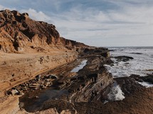 cliffs along a shore 