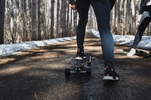 skateboarding in winter 