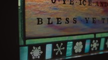 Old Chapel Stained Glass with the word Bless