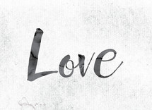 word love on white background 