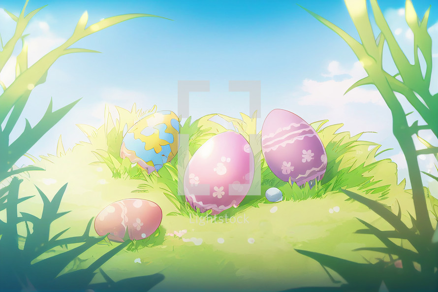 Cartoon Easter Background