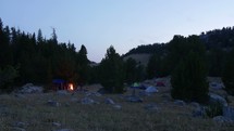 time-lapse of a campsite 