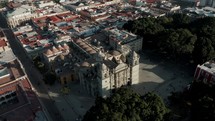 Top View Of Monastery Of Santo Domingo, A Baroque Ecclesiastical Building Complex In Oaxaca, Mexico - aerial drone shot