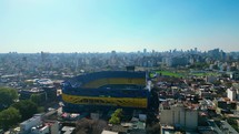 Aerial view over the Bombonera football stadium of Boca Juniors in Buenos Aires, Argentina
