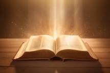 An Open Bible with Bright Light