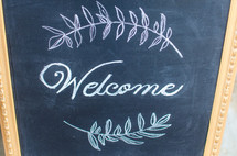 welcome on a chalkboard 