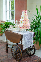 tea and cake on a cart 
