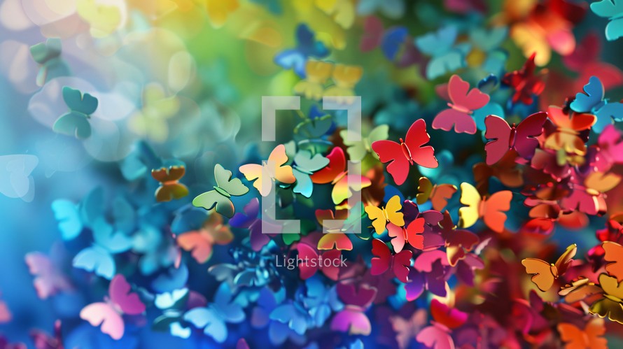 Colorful Butterflies On A Background For World Autism Awareness Day 