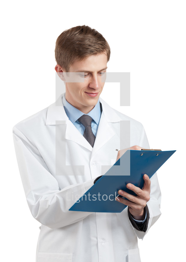 Doctor with a clipboard.
