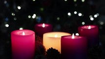 Advent candles flickering