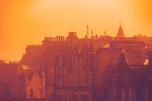 orange sky in Edinburgh 