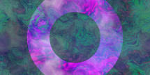 Purple circle on green marbled background