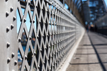 metal guard rail on a bridge 