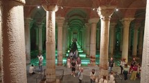 Turkey Istanbul, May 2023: interior Basilica Cistern, or Cisterna Basilica, is the largest of several hundred ancient cisterns that lie beneath the city of Istanbul, Turkey.
