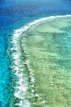 aerial view over the great barrier reef 