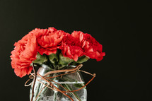 bouquet of red carnations 