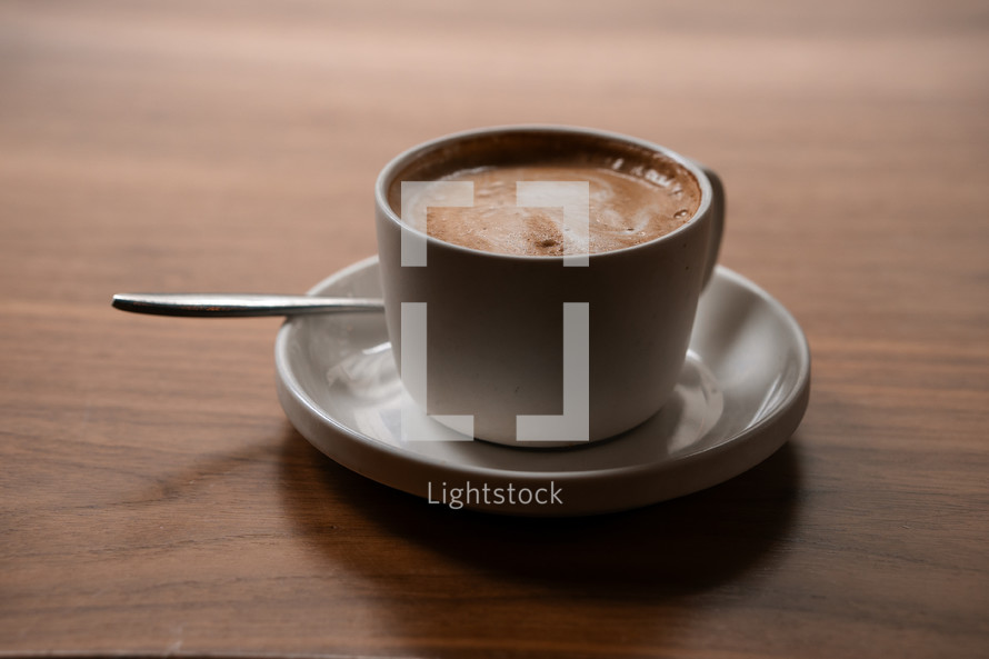 Coffee cup in a cafe, cappuccino latte drink