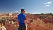 Hiker watching Beautiful view in Bryce Canyon National Park is a located in southwestern Utah in the United States