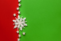 Christmas red and green background with stars 