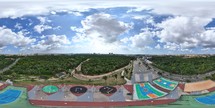 360 aerial photo taken with drone of sports multi-complex in Parque do Rangedor  in São Luís, Maranhão, Brazil