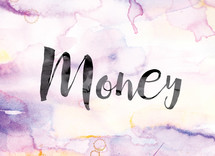 word money on watercolor background 