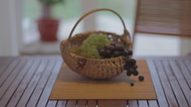 Grapes in a basket. Dolly shot.Shot in Cinestyle color profile  (good for color grading).
