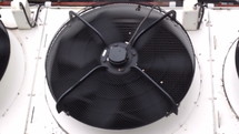 Large HVAC plant fan spinning at hight speed