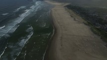 drone view over Cannon beach 