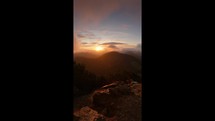 Vertical video of Golden sunrise in autumn mountains nature
