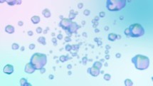 3D Cosmetic Bubble Animation In Blue Background	
