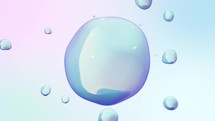 Abstract 3D Animation Of Colored Bubble	