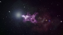 Space animation background with nebula and stars