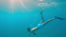 Snorkeling And Free Diving Underwater
