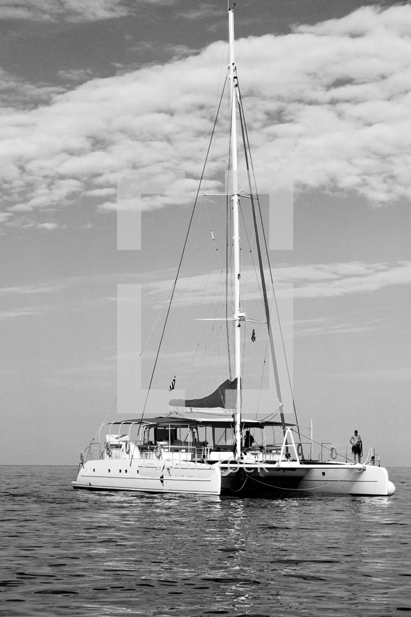 sailing on a catamaran 