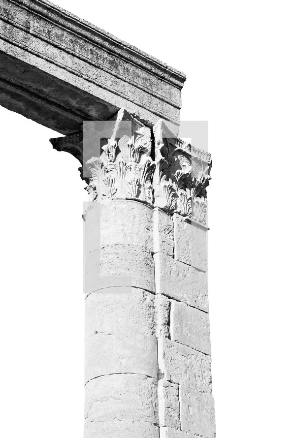 column at archeological site 
