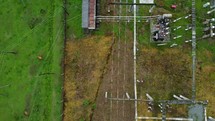 Power distribution station aerial