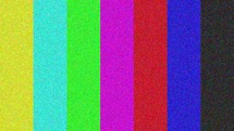 Vintage TV color bars static noise background