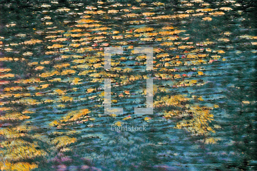 Abstract water with ripples - impressionistic style