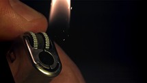 Sparks and flame from a lighter. Filmed is slow motion 1000 fps.