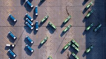 Buses in a parking area
