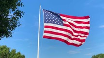 American flag on a flagpole 