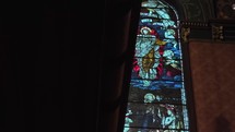 Stain glass in old church