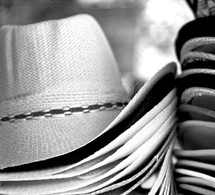 stacks of straw hats 