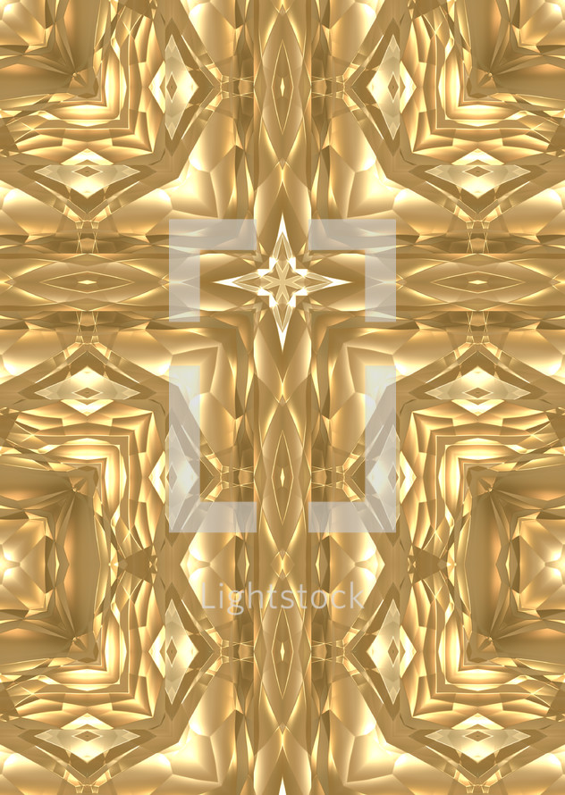 golden facets cross, vertical design